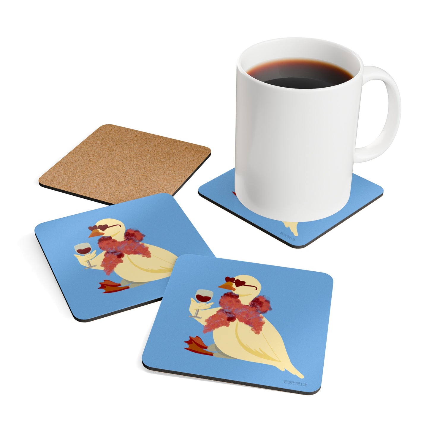 Wine Duck Coaster Set